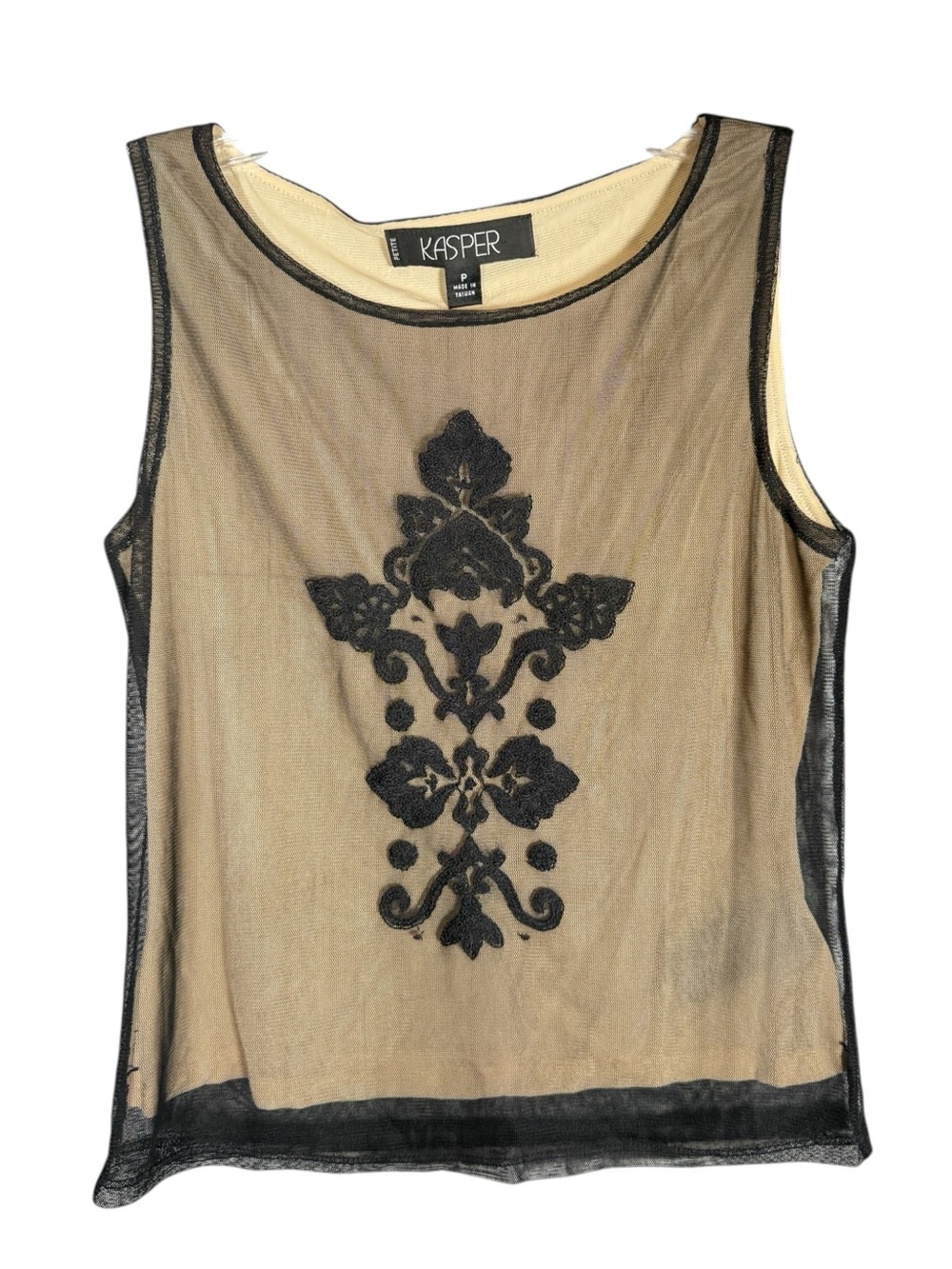 Kasper Mesh Overlay Tank Top Fairy Grunge  Y2K